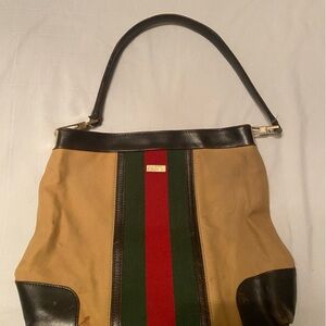 Gucci Tan and Brown Used Bag